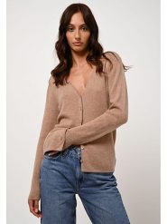 AUTHENTIC CASHMERE Kaszmirowy kardigan "Chalais" w kolorze beżowym rozmiar: XL. Brązowe swetry AUTHENTIC CASHMERE, xl, bez wzorów, z kaszmiru, bez ramiączek. Za 300.78 zł.
