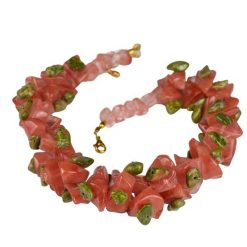 SAMBA Naszyjnik kwarc cherry. Czerwone naszyjniki Samba Gems, z materiału, z kwarcem, metalowe. Za 356.00 zł.