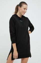 Puma sukienka bawełniana kolor czarny mini oversize. Czarne sukienki Puma, l, z aplikacjami, z bawełny, bez kołnierzyka, bez ramiączek, maxi, oversize. Za 319.99 zł.