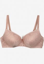 Różowy Biustonosz Full Cup z Koronki Ozdobiony Cyrkoniową Zawieszką Eanessa. Czerwone biustonosze Renee, bez wzorów, z koronki. W wyprzedaży za 35.99 zł.