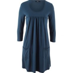 Sukienka shirtowa z rękawami 3/4 bonprix ciemnoniebieski. Sukienki marki Marie Zélie. Za 69.99 zł.