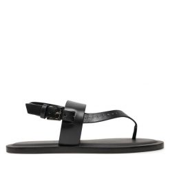 Sandały Max Mara. Czarne sandały Max Mara, bez wzorów, bez obcasa, na płaskiej podeszwie, bez zapięcia. Za 1,419.00 zł.