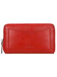 Wojas Skórzany portfel w kolorze czerwonym - 15 x 9 x 2 cm rozmiar: onesize. Czerwone portfele Wojas, bez wzorów, z materiału. Za 127.95 zł.