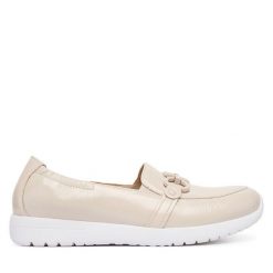 Półbuty Caprice. Brązowe półbuty wsuwane Caprice, bez wzorów, bez obcasa, na płaskiej podeszwie. Za 369.99 zł.