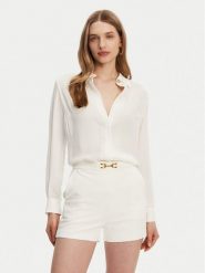 Elisabetta Franchi Koszula ca05451e2-360 Biały Regular Fit. Białe koszule Elisabetta Franchi, bez wzorów, z wiskozy, bez kołnierzyka, bez ramiączek. Za 1,739.00 zł.