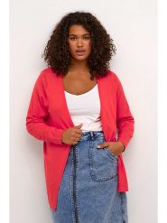 KAFFE curve Kardigan "Farsia" w kolorze koralowym rozmiar: L. Czerwone swetry KAFFE curve, l, bez wzorów, bez ramiączek. Za 82.99 zł.