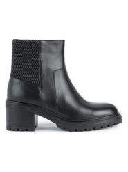 Geox Skórzane botki "Damiana" w kolorze czarnym rozmiar: 41. Czarne botki Geox, bez wzorów, z materiału, eleganckie, bez obcasa, bez zapięcia. Za 347.99 zł.