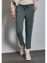 Street One Bojówki "Bonny" w kolorze ciemnozielonym rozmiar: 38/L28. Zielone spodnie materiałowe Street One, bez wzorów, z materiału, street. Za 104.39 zł.