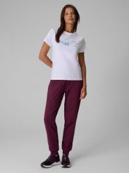 4F Spodnie dresowe joggery damskie - różowe XL. Czerwone spodnie dresowe 4f, bez wzorów, z dresówki, klasyczne, krótkie. Za 159.99 zł.