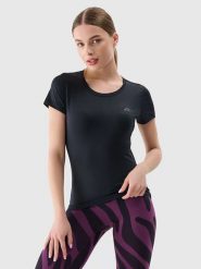 4F Koszulka sportowa w kolorze czarnym rozmiar: M. Czarne t-shirty sportowe 4f, m, bez wzorów, z materiału, bez ramiączek, outdoorowe. Za 61.75 zł.