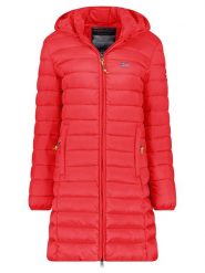 Geographical Norway Płaszcz pikowany "Atikolor" w kolorze czerwonym rozmiar: M. Czerwone płaszcze Geographical Norway, m, bez wzorów, bez kaptura. Za 150.72 zł.