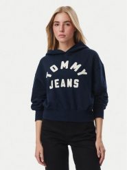 Tommy Jeans Bluza Arch DW0DW23455 Granatowy Oversize. Niebieskie bluzy Tommy Jeans, l, bez wzorów, z bawełny, bez kaptura. Za 489.99 zł.