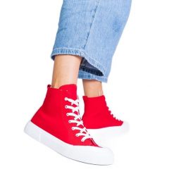 Inna Czerwone trampki za kostkę Citta. Czerwone trampki bez wzorów, przed kolano, bez zapięcia. Za 74.48 zł.