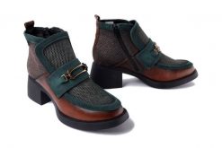 MACIEJKA 06747-29/00-8 rudo-zielony, botki damskie. Zielone botki Maciejka, bez wzorów, z polaru, bez obcasa, na obcasie, bez zapięcia. Za 459.90 zł.