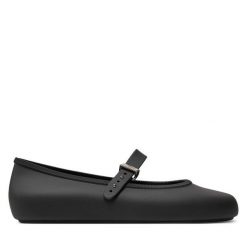 Baleriny Melissa. Czarne baleriny Melissa, bez wzorów, bez obcasa, bez zapięcia. Za 309.99 zł.