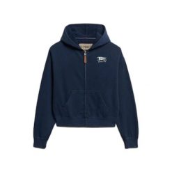 Bluza damska z kapturem Superdry Heritage Hamptons. Niebieskie bluzy Superdry, bez wzorów, bez ramiączek, z kapturem. Za 339.80 zł.
