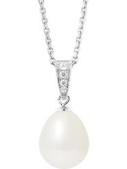 Pearl Addict Srebrny naszyjnik z perłą - dł. 42 cm rozmiar: onesize. Białe naszyjniki Pearl Addict, z materiału, z cyrkonią, srebrne. Za 217.99 zł.