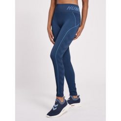 Damskie legginsy mid-rise Hummel TE Christel. Niebieskie legginsy Hummel, na wiosnę, xs, bez wzorów, z dzianiny, na fitness i siłownię. Za 153.00 zł.