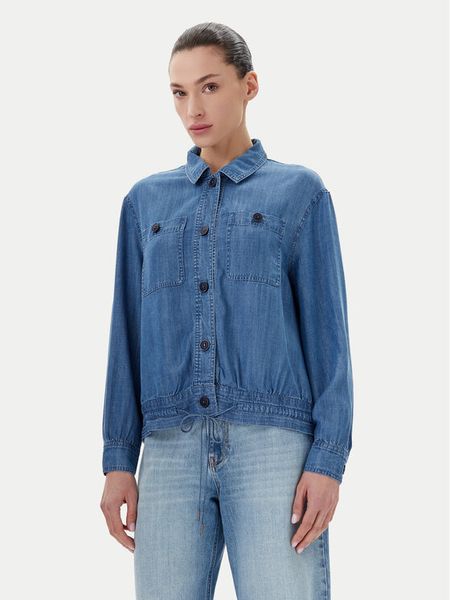 Olsen Kurtka jeansowa 15001600 Niebieski Regular Fit. Niebieskie kurtki Olsen, bez wzorów, z jeansu, bez kaptura. Za 379.99 zł.