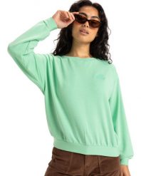 Bluza damska SURFING BY MOONLIGHT. Zielone bluzy bez kaptura Roxy, m, bez wzorów, z elastanu, bez kaptura. Za 229.99 zł.