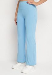 Niebieskie Legginsy Dzwony z Wysokim Stanem i Szeroką Gumką w Talii Idoreia. Niebieskie legginsy Born2be, bez wzorów, z jeansu, eleganckie. W wyprzedaży za 46.74 zł.