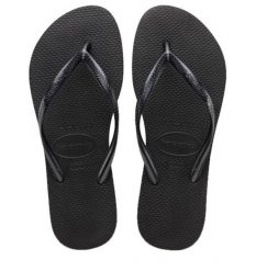 Japonki basenowe damskie Havaianas Ad slim 3. Czarne japonki Havaianas, bez wzorów, z materiału, wakacyjne. Za 144.80 zł.
