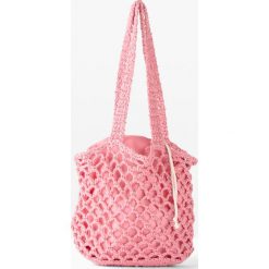 Siatkowa torebka worek. Brązowe torebki klasyczne bonprix, w ażurowe wzory, z materiału, bez dodatków. Za 67.99 zł.