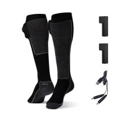 Skarpetki ogrzewane Comfort - 1 para baterii Dorośli. Czarne skarpetki G-HEAT, bez wzorów, z materiału. Za 332.34 zł.