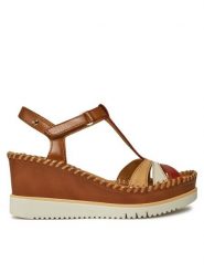 Pikolinos Sandały Aguadulce W3Z-1776C1 Brązowy. Brązowe sandały Pikolinos, bez wzorów, ze skóry, bez obcasa, na koturnie, bez zapięcia. Za 549.99 zł.