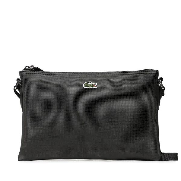 Torebka Lacoste. Czarne listonoszki Lacoste, bez wzorów, bez dodatków. Za 349.99 zł.