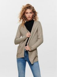 ONLY Kardigan Lesly 15174274 Beżowy Regular Fit. Brązowe swetry ONLY, xs, bez wzorów, z wiskozy, bez ramiączek. Za 109.99 zł.