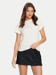 Guess T-Shirt V5RI02 KCLG2 Écru Regular Fit. T-shirty Guess, xs, z aplikacjami, z syntetyku, bez kołnierzyka, bez ramiączek. Za 124.00 zł.