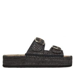 Klapki LOVE MOSCHINO. Szare klapki Love Moschino, bez wzorów, bez obcasa, bez zapięcia. Za 413.99 zł.