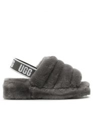 Ugg Kapcie W Fluff Yeah Slide 1095119 Szary. Szare kapcie UGG, bez wzorów, ze skóry. Za 389.99 zł.