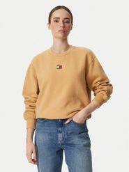 Tommy Jeans Bluza Badge DW0DW23297 Żółty Regular Fit. Żółte bluzy bez kaptura Tommy Jeans, m, bez wzorów, z bawełny, bez kaptura. Za 369.99 zł.