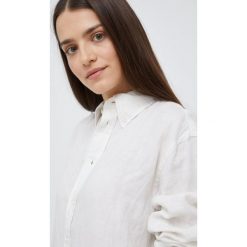 Polo Ralph Lauren koszula lniana damska kolor biały relaxed z kołnierzykiem klasycznym. Białe koszule Polo Ralph Lauren, l, bez wzorów, z tkaniny, klasyczne, bez kołnierzyka, bez ramiączek. Za 839.99 zł.