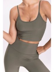 Onamaste Top sportowy w kolorze khaki rozmiar: S/M. Brązowe topy sportowe Onamaste, m, bez wzorów, z materiału, outdoorowe. Za 106.38 zł.