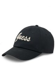 Guess Czapka z daszkiem V5GZ00 WFKN0 Czarny. Czarne czapki z daszkiem Guess, z aplikacjami, z bawełny. Za 129.99 zł.