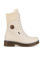 Rieker Botki 70048-60 Beżowy. Brązowe botki Rieker, bez wzorów, bez obcasa, na płaskiej podeszwie, bez zapięcia. Za 299.99 zł.