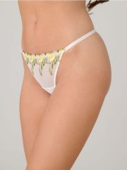 Majtki stringi z motywem cytryny - biały. Białe stringi Sinsay, bez wzorów. Za 12.99 zł.