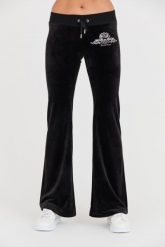 JUICY COUTURE Czarne spodnie Arched Metallic Layla. Czarne spodnie dresowe Juicy Couture, bez wzorów, z dresówki. W wyprzedaży za 349.99 zł.