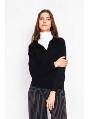 ASSUILI Sweter w kolorze czarnym rozmiar: 40. Czarne swetry Assuili, bez wzorów, klasyczne, bez ramiączek. Za 134.53 zł.