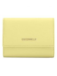 COCCINELLE Skórzany portfel w kolorze żółtym - 12 x 9 x 2 cm rozmiar: onesize. Żółte portfele Coccinelle, bez wzorów, z materiału. Za 264.77 zł.