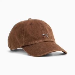 Czapka z daszkiem unisex Puma WARDROBE ESS METAL brązowa 02596808. Brązowe czapki z daszkiem Puma, bez wzorów, z bawełny, eleganckie. Za 94.00 zł.