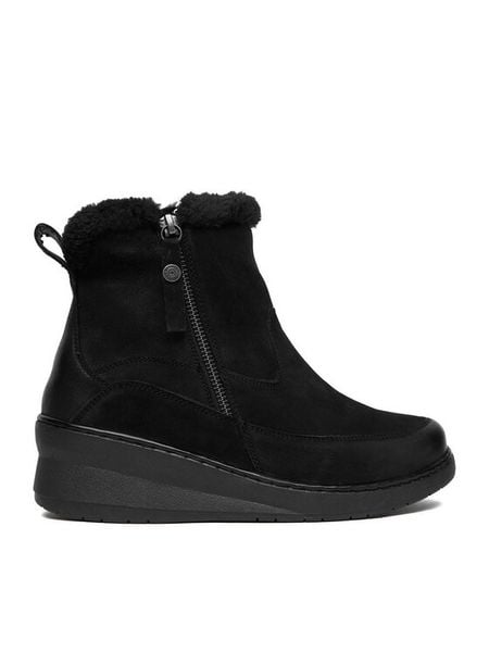 Go Soft Botki CEO-WI23-NUREN-01 Czarny. Czarne botki GO SOFT, bez wzorów, z nubiku, bez obcasa, na koturnie, bez zapięcia. Za 259.99 zł.