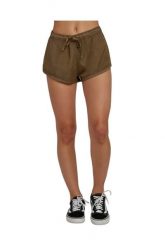 Spodenki sportowe damskie RVCA Camron. Zielone szorty sportowe RVCA, bez wzorów, z gumy. Za 88.49 zł.
