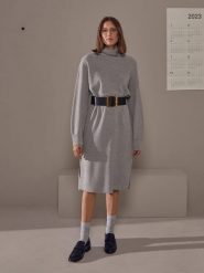 Rodier Sukienka w kolorze szarym rozmiar: L. Szare sukienki Rodier, na co dzień, l, bez wzorów, z wełny, klasyczne, bez kołnierzyka, bez ramiączek, midi, proste. Za 347.99 zł.