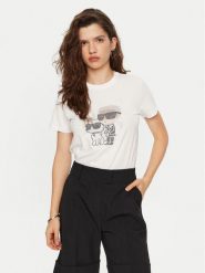 KARL LAGERFELD T-Shirt A1W17131 Biały Regular Fit. Białe t-shirty KARL LAGERFELD, s, bez wzorów, z bawełny, bez kołnierzyka, bez ramiączek. Za 309.99 zł.