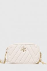 Armani Exchange torebka kolor biały. Brązowe listonoszki Armani Exchange, bez wzorów, na ramię, pikowane, bez dodatków. Za 449.99 zł.