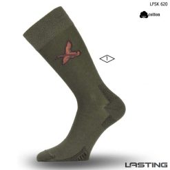 Skarpety merino LFSK. Zielone skarpetki LASTING, bez wzorów, z elastanu. Za 36.00 zł.